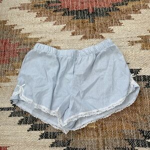 Love Notes Light Blue Striped Shorts